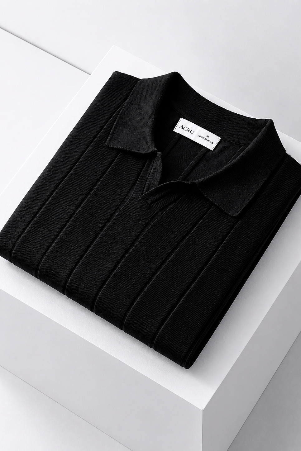 Jet Black Polo Knit Shirt
