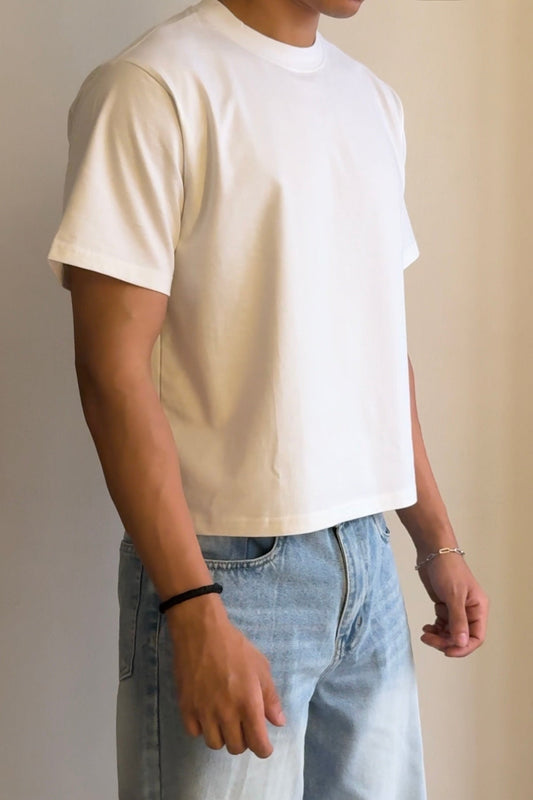 WHITE CROPPED T-SHIRT