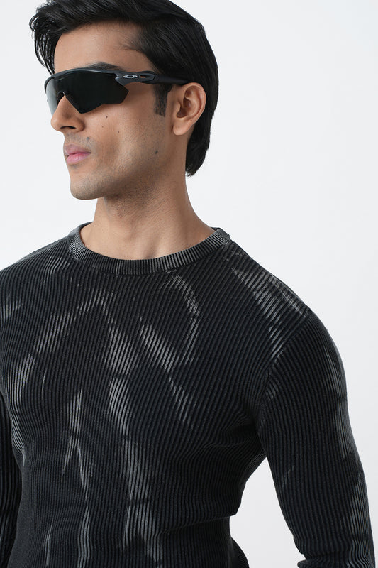 CRACKED RIBBED SWEATSHIRT