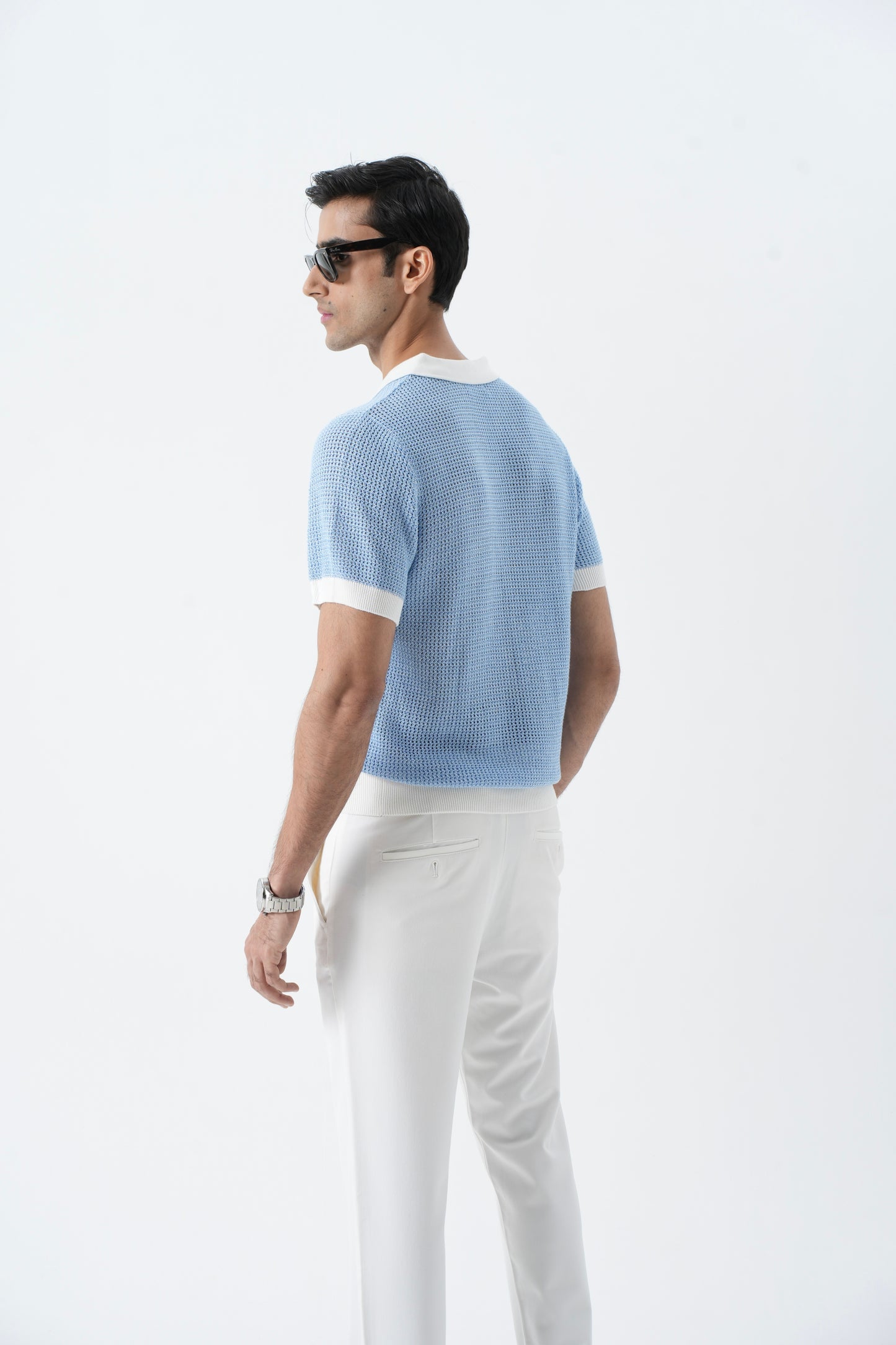 SEA BLUE POLO KNIT SHIRT