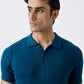 RIBBED KNIT POLO SHIRT