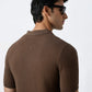 STONE BROWN KNIT POLO SHIRT