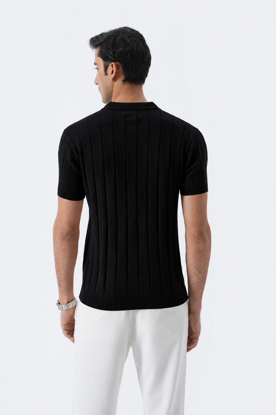 Jet Black Polo Knit Shirt