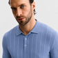 Powder Blue Polo Knit Shirt