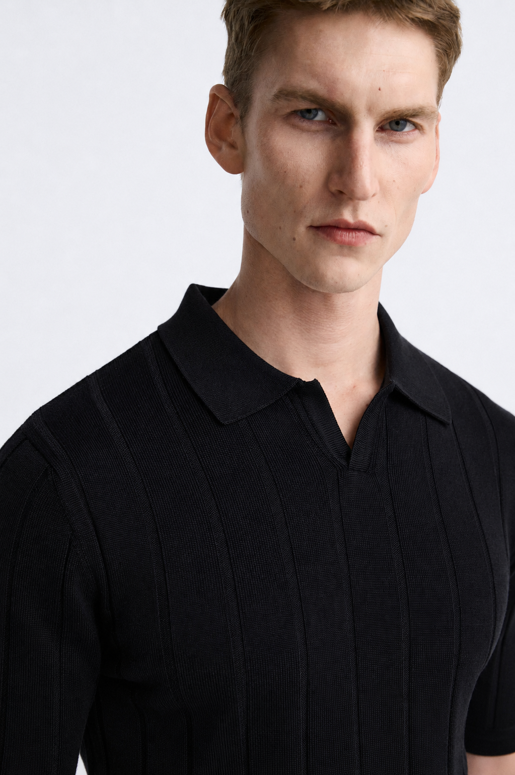 Black Polo Knit Shirt