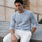 WHITE WASHED RIBBED SWEATSHIRT