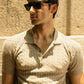 BEIGE KNIT POLO SHIRT