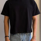 BLACK CROPPED T-SHIRT