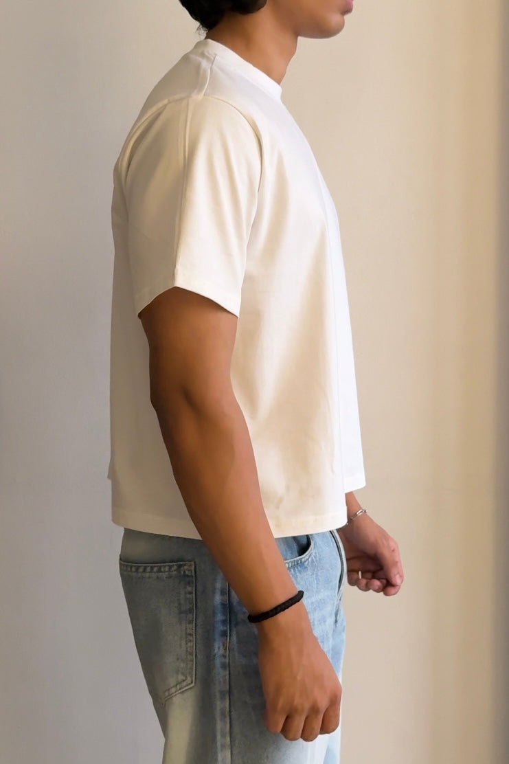 WHITE CROPPED T-SHIRT