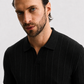 Jet Black Polo Knit Shirt