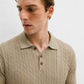 BEIGE KNIT POLO SHIRT