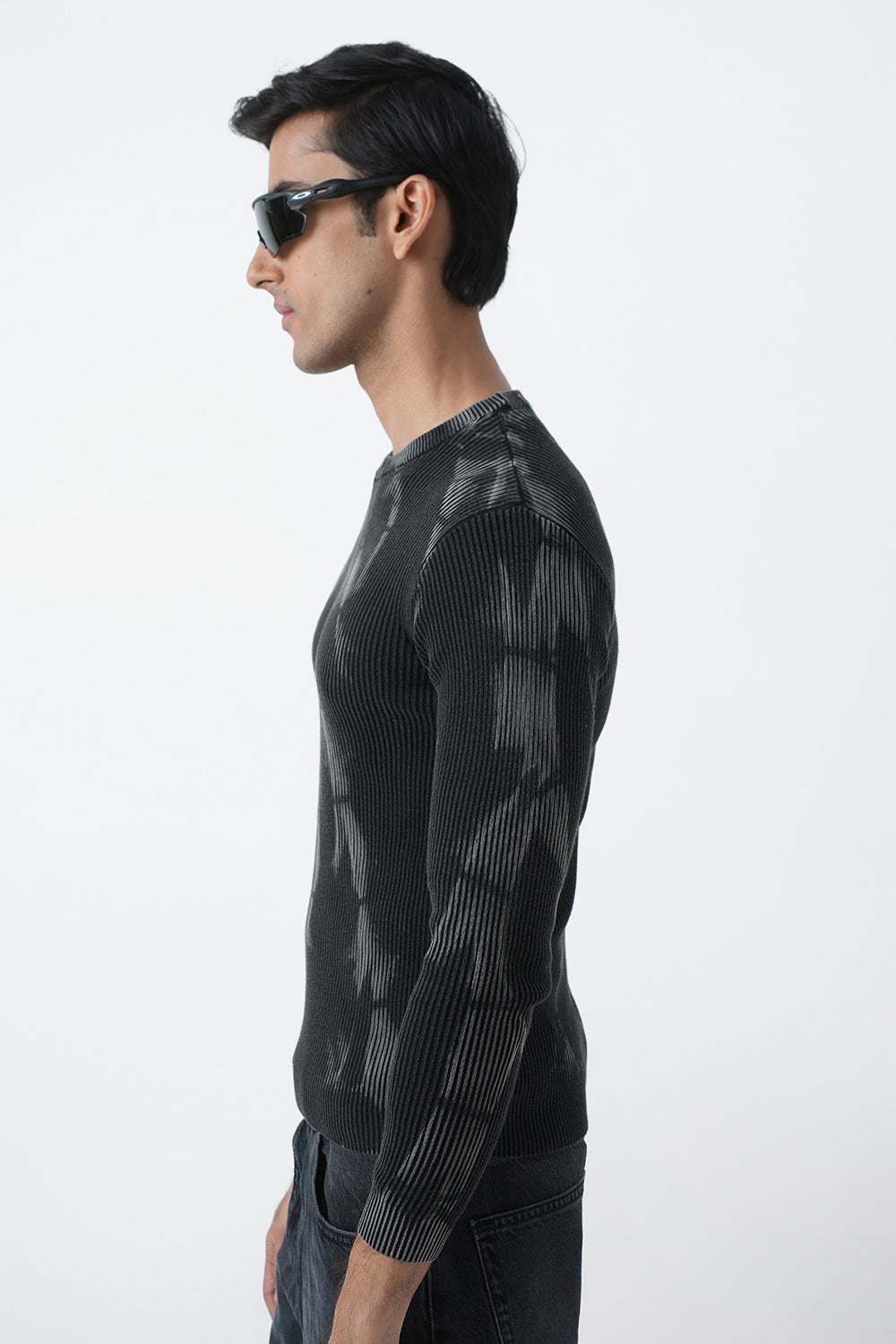 CRACKED RIBBED SWEATSHIRT