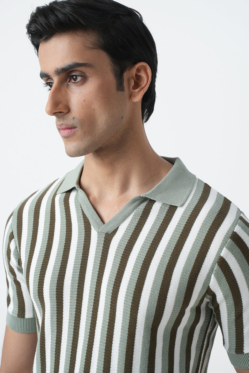 OLIVE KNIT POLO SHIRT