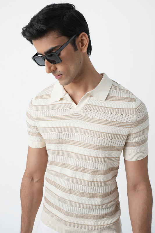 BISQUE KNIT POLO SHIRT