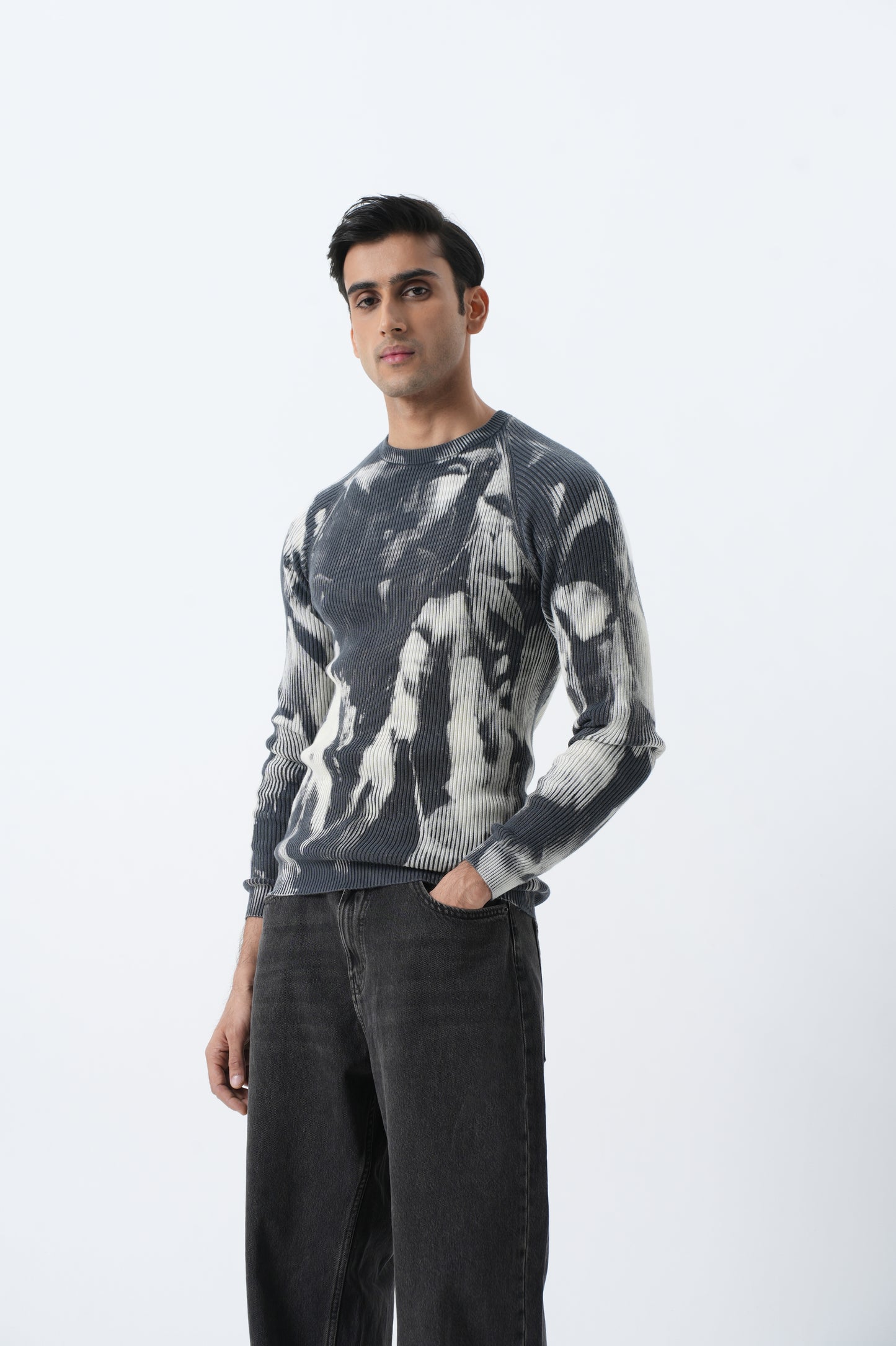 CHARCOAL CLOUD RIBBED SWEATSHIRT