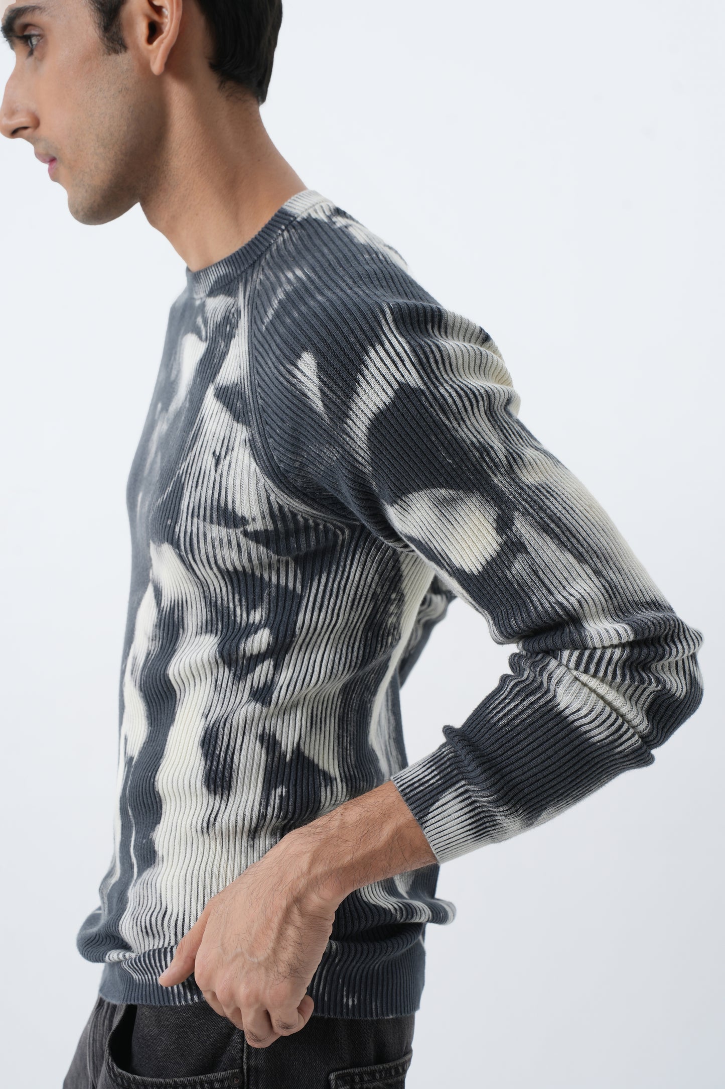 CHARCOAL CLOUD RIBBED SWEATSHIRT