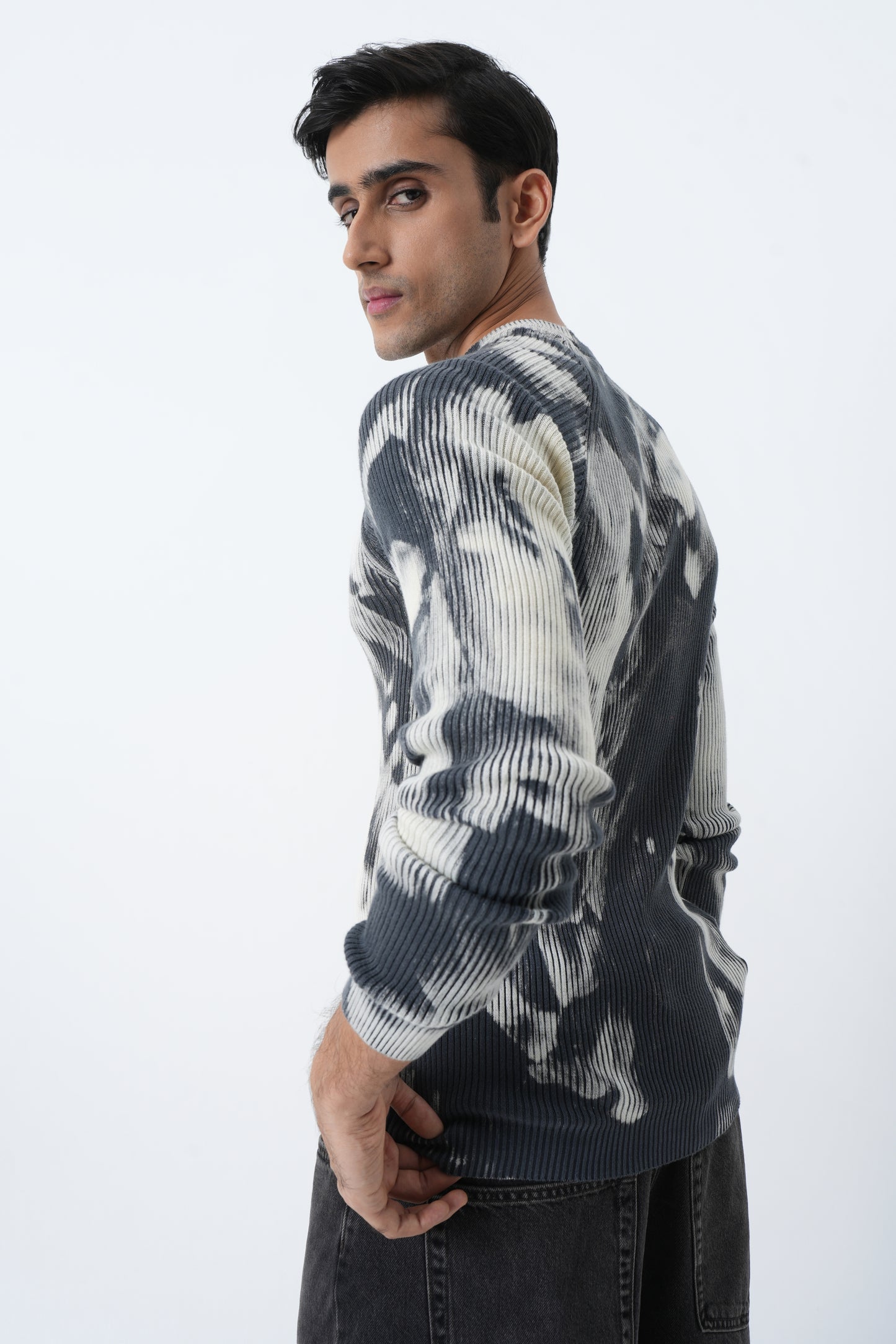 CHARCOAL CLOUD RIBBED SWEATSHIRT