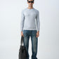 WHITE WASHED RIBBED SWEATSHIRT