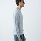 WHITE WASHED RIBBED SWEATSHIRT