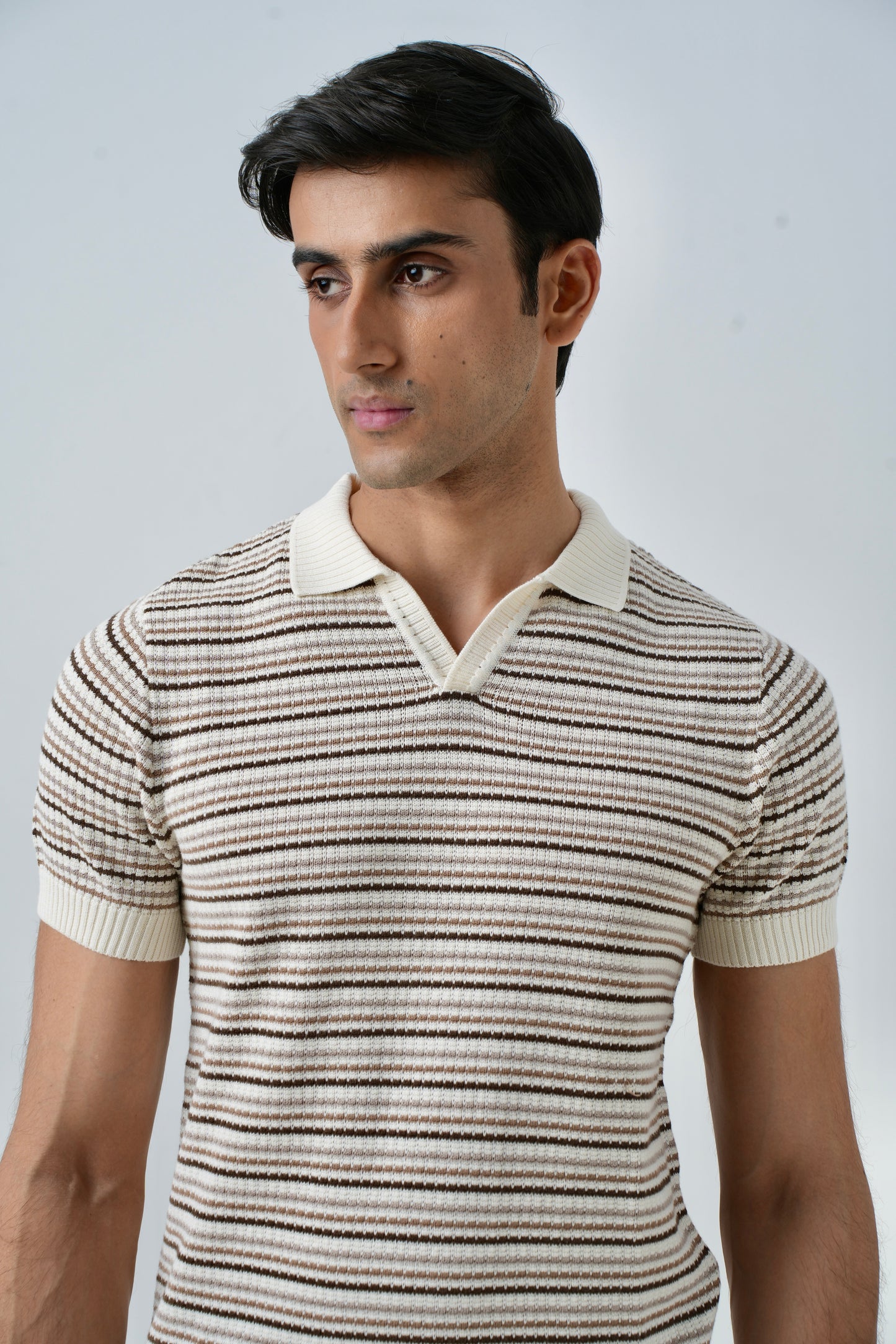 LIGHT STONE KNIT POLO SHIRT
