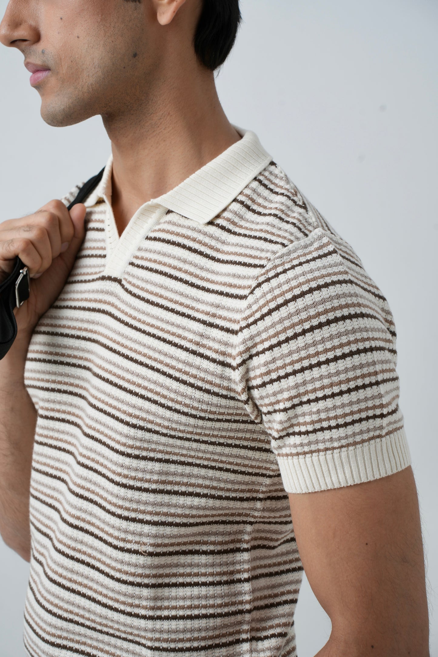 LIGHT STONE KNIT POLO SHIRT