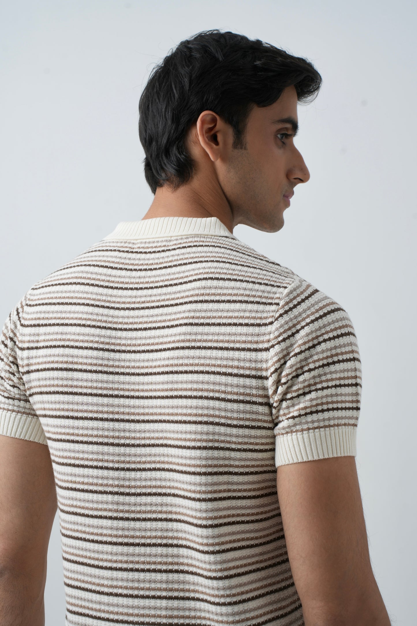 LIGHT STONE KNIT POLO SHIRT