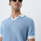 SEA BLUE POLO KNIT SHIRT