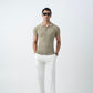 BEIGE KNIT POLO SHIRT