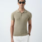 BEIGE KNIT POLO SHIRT
