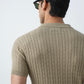BEIGE KNIT POLO SHIRT