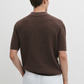 STONE BROWN KNIT POLO SHIRT