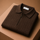 STONE BROWN KNIT POLO SHIRT